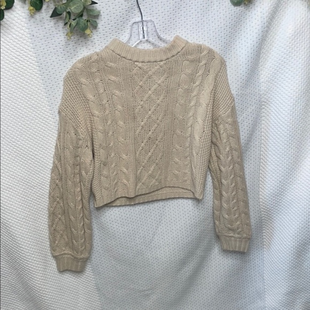 Divided Beige Cable Knit Sweater